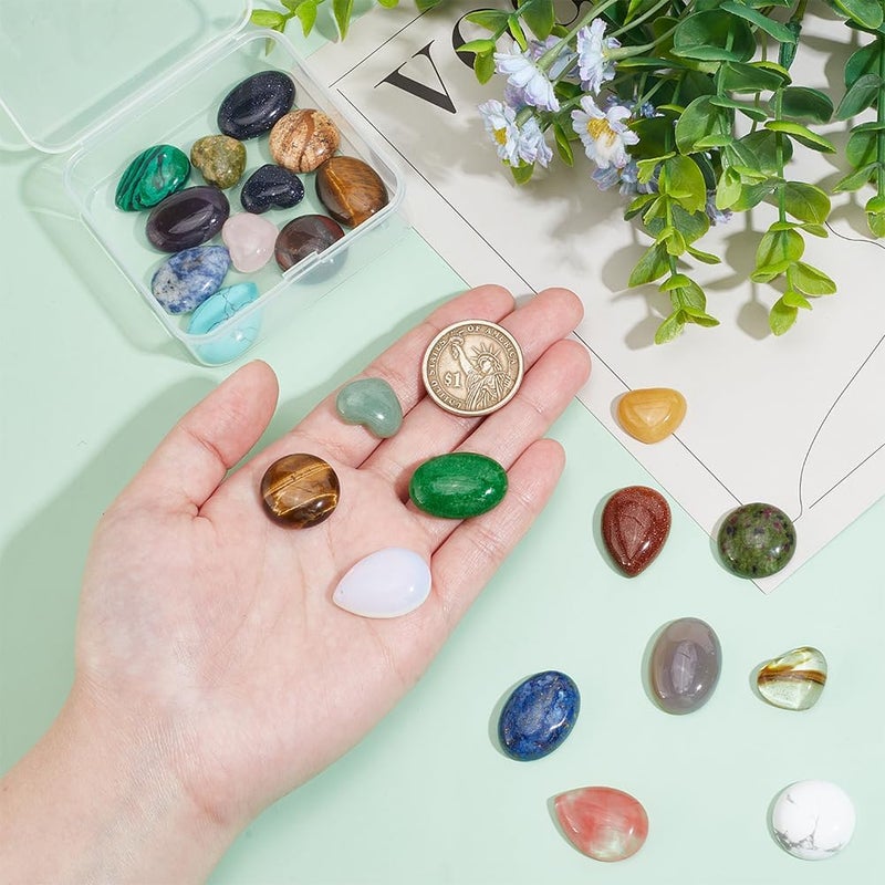 PH PandaHall 23pcs Dyded Gemstones Cabochons Pendants Beads Chakra Crystal for Necklace Jewelry Making Mixed Shape - Image 3